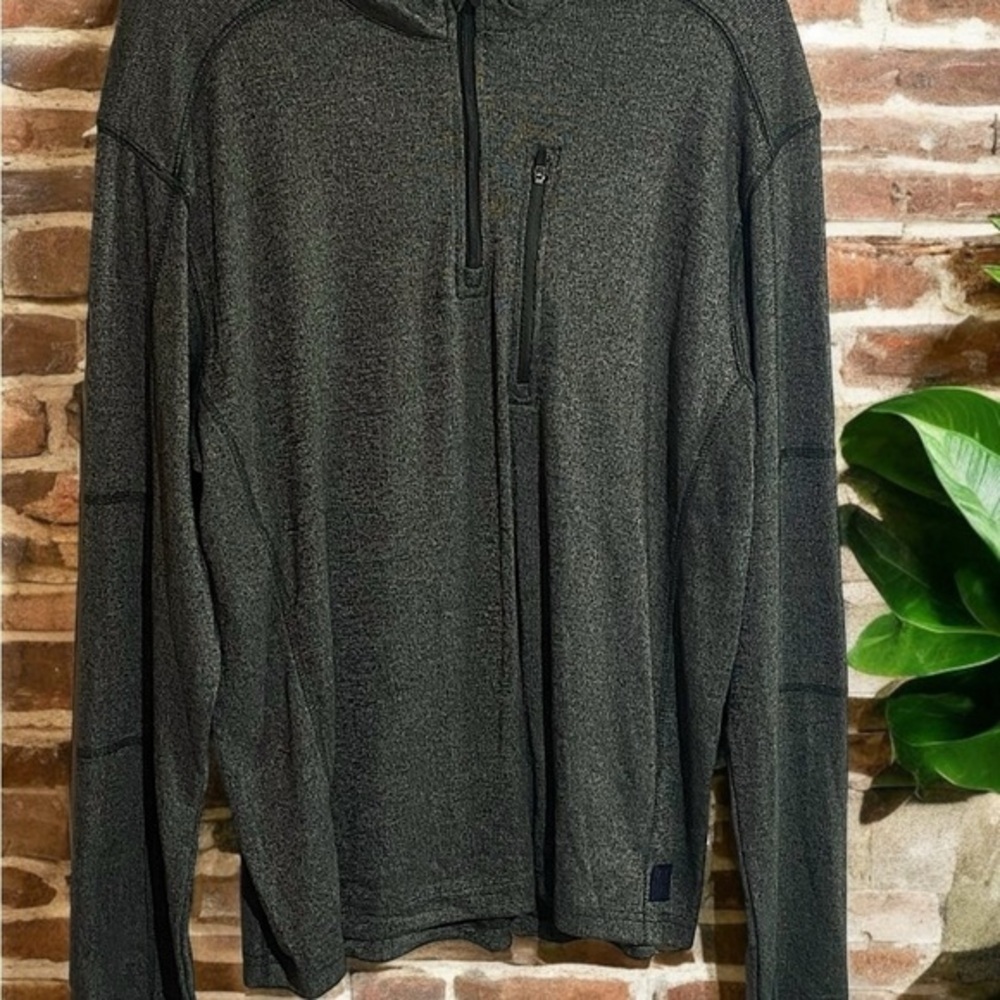 Vintage 1946 "Space Dye" 1/4 Zip Pullover Moss‎ Green